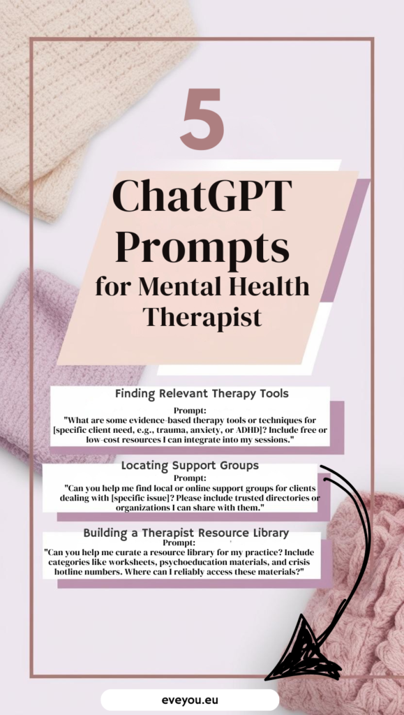 As a mental health therapist, finding the right resources for your practice can feel overwhelming. With so many tools, techniques, and materials available, it can be hard to know where to start. Luckily, AI-powered tools like ChatGPT can streamline the process and help you uncover valuable resources tailored to your practice. Here are five powerful prompts you can use to make your search easier and more effective